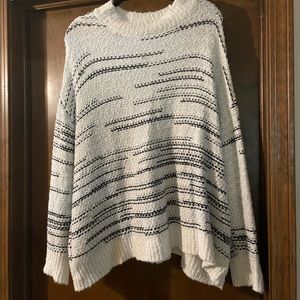 Falls Creek Knitted Sweater White and Black 3x